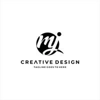 Letter MJ Logo Design.  Premium Line Alphabet Monochrome Monogram emblem. Vector graphic design template element. Graphic Symbol for Corporate Business Identity.