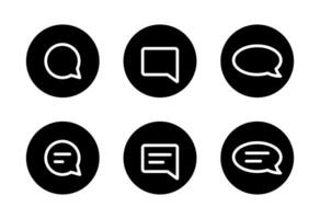 Comment, message, chat icon vector in circle. Social media chat sign symbol