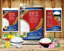 Rice Package food Logo Products and Fabric Arts, banner and poster template vector