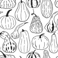 Simple autumn pumpkin seamless pattern. Seasonal fall print for textile, packaging, wrapping paper, cover, Thanksgiving day design vector