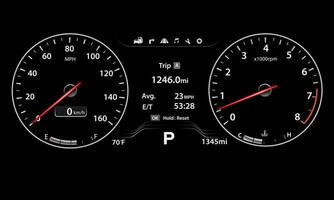 Car dashboard speedmeter technology design modern futuristic on boack background vector