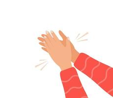 Human hands clapping. Applauding hands. Expression of approval, admiration, support, gratitude, recognition. Vector illustration in flat style.