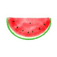 Watermelon watercolor paint isolated on white background vector. vector