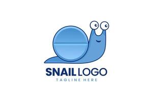 Flat modern simple snail medicine logo template vector