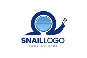 Flat modern simple snail medicine logo template vector