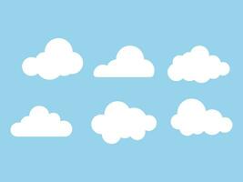 Free vector cloud sticker clipart vector set, flat design