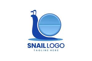 Flat modern simple snail medicine logo template vector