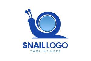 Flat modern simple snail medicine logo template vector