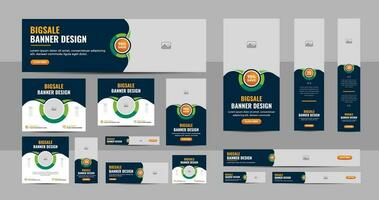 web advertising banner Bundle, ads banner set, set of promotion kit banner template design vector