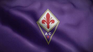 C.A fiorentina Italia púrpura logo bandera lazo antecedentes 4k video