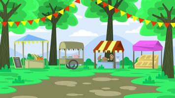 an illustration of a market in the park video