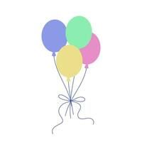 Bunch Of Flying Pastel Balloons With Bow vector