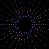 Circle With Colorful Dots Halftone Effect Sunburst Background vector