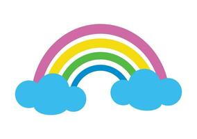 arco iris y nubes icono vector ilustración