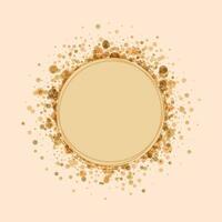 Circle Frame With Scattered Golden Particles Confetti vector