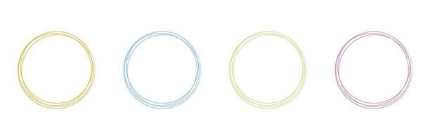 Pastel Colored Scribble Doodle Round Circle Frame vector