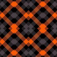 Check Plaid Tartan Pattern In Orange Grey And Black Color vector