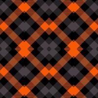 Check Plaid Tartan Pattern In Orange Grey And Black Color vector