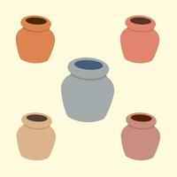 Clay Pots Vector Illustration