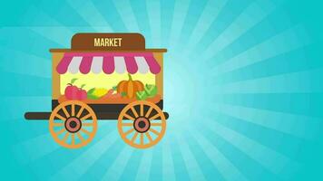 mercado carrinho com legumes e frutas video