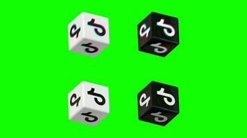 Tiktok 3D Cube Rotating in Different Color Combinations, 3D Rendering, Chroma Key, Luma Mate Selection of Cubes video