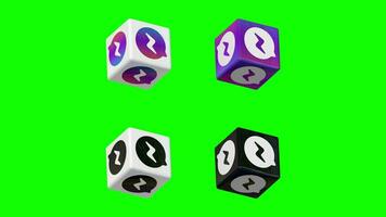 Messenger 3D Cube Rotating in Different Color Combinations, 3D Rendering, Chroma Key, Luma Mate Selection of Cubes video