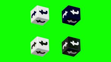 tumblr 3d cube tournant dans différent Couleur combinaisons, 3d le rendu, chrominance clé, luma camarade sélection de cubes video