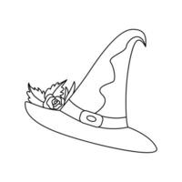 Continuous one line drawing of outline cap vector illustration