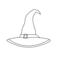 Continuous one line drawing of outline cap vector illustration