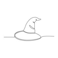 Continuous one line drawing of outline cap vector illustration