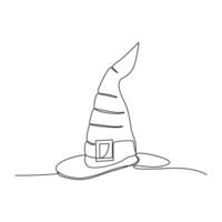 Continuous one line drawing of outline cap vector illustration