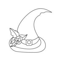 Continuous one line drawing of outline cap vector illustration