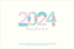 Modern happy new year 2024 design with unique and modern numbers. Premium design 2024 for calendar, poster, template or poster design. vector