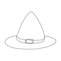 Continuous one line drawing of outline cap vector illustration