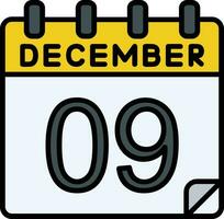 9 December Filled Icon vector