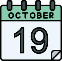 19 October Filled Icon vector