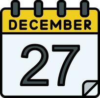 27 December Filled Icon vector