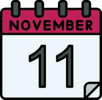 11 noviembre lleno icono vector