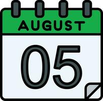 5 August Filled Icon vector