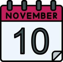 10 November Filled Icon vector