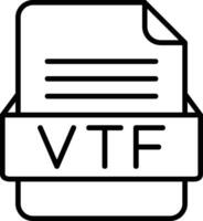 VTF archivo formato línea icono vector