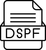 dspf archivo formato línea icono vector