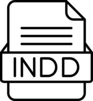 INDD File Format Line Icon vector