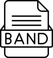 banda archivo formato línea icono vector