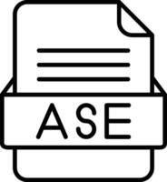 ASE File Format Line Icon vector