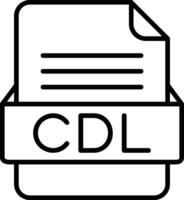CDL archivo formato línea icono vector