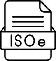 ISOe File Format Line Icon vector