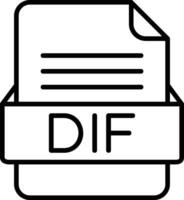 DIF File Format Line Icon vector