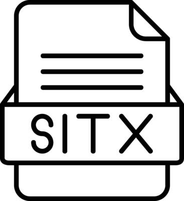 SITX File Format Line Icon