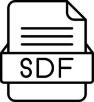 sdf archivo formato línea icono vector